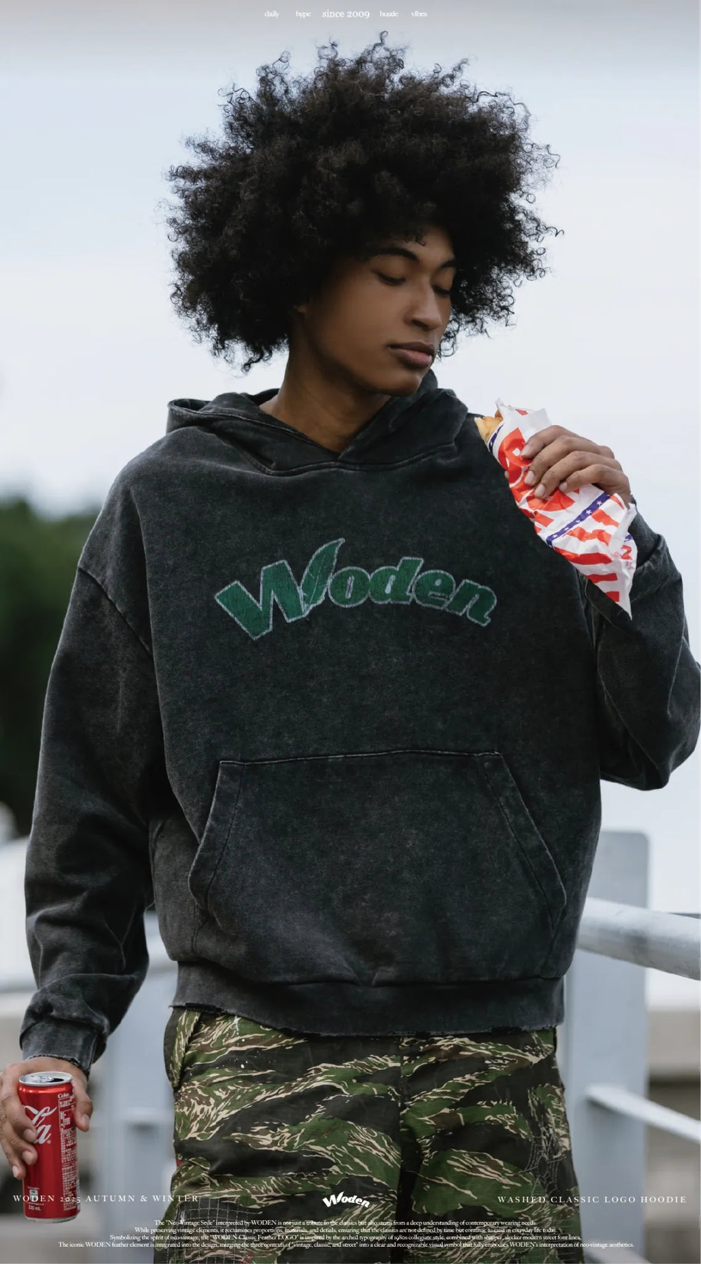 WD 25AW 014 Washed Classic LOGO Hoodie