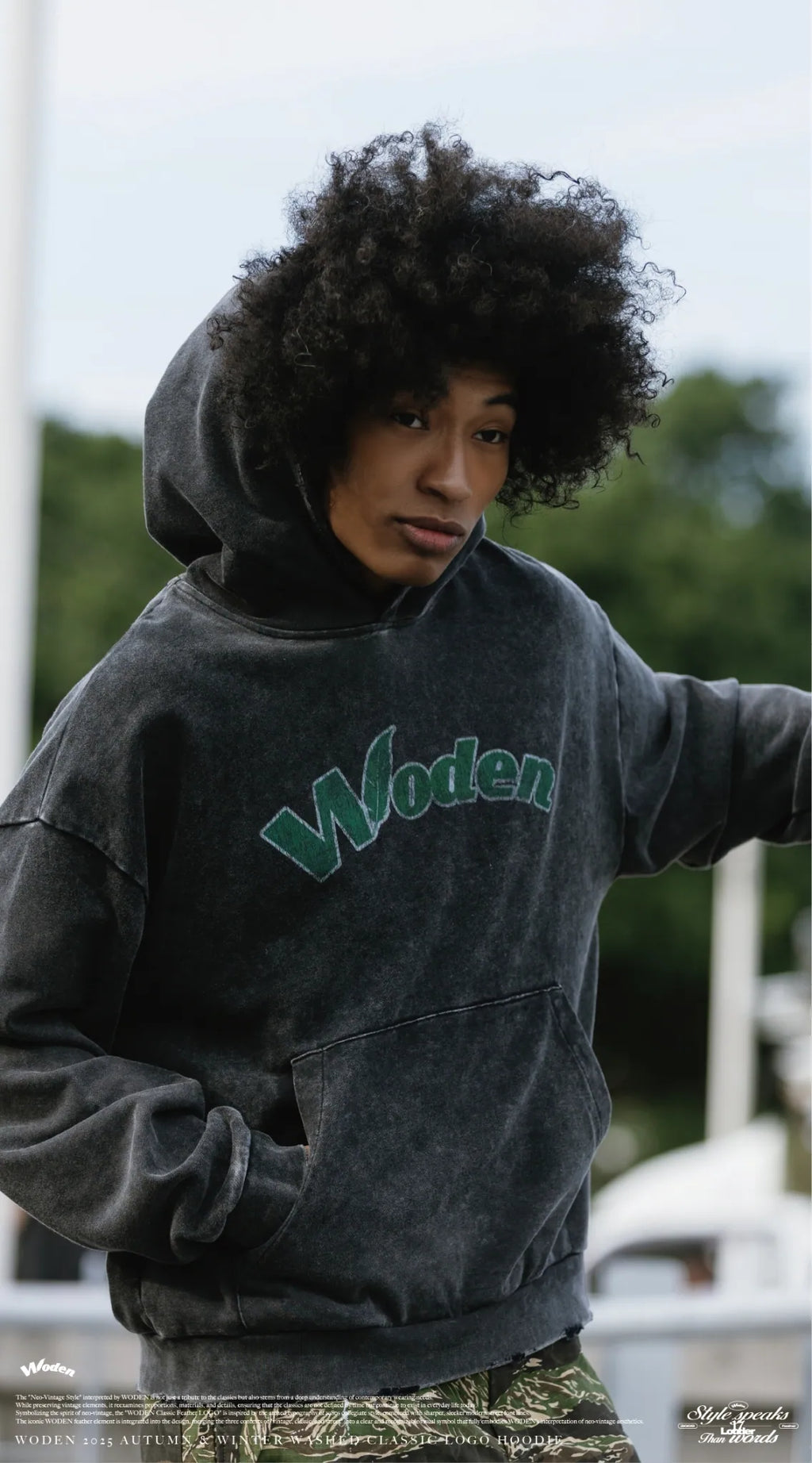 WD 25AW 014 Washed Classic LOGO Hoodie