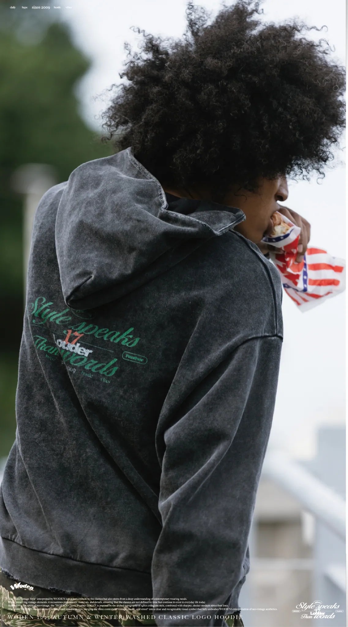 WD 25AW 014 Washed Classic LOGO Hoodie