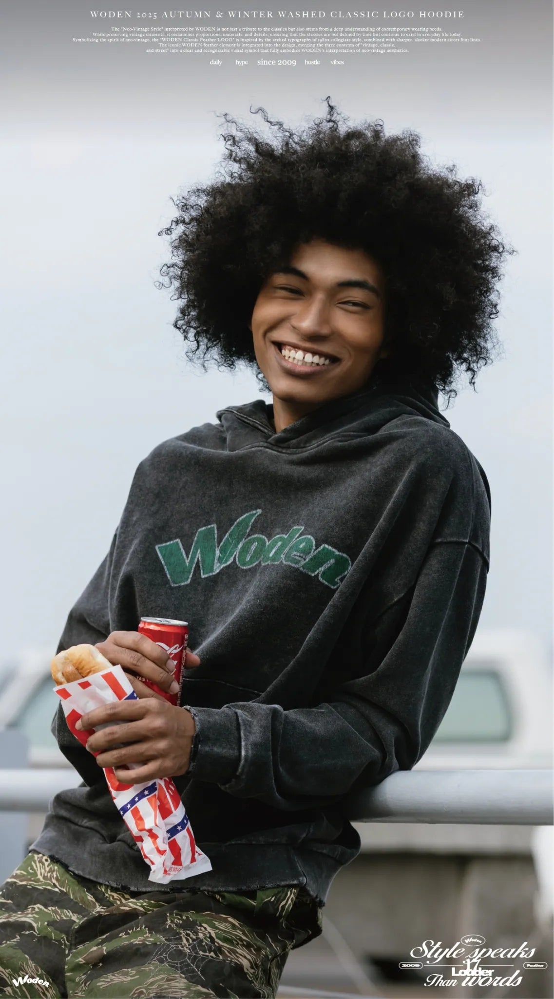 WD 25AW 014 Washed Classic LOGO Hoodie