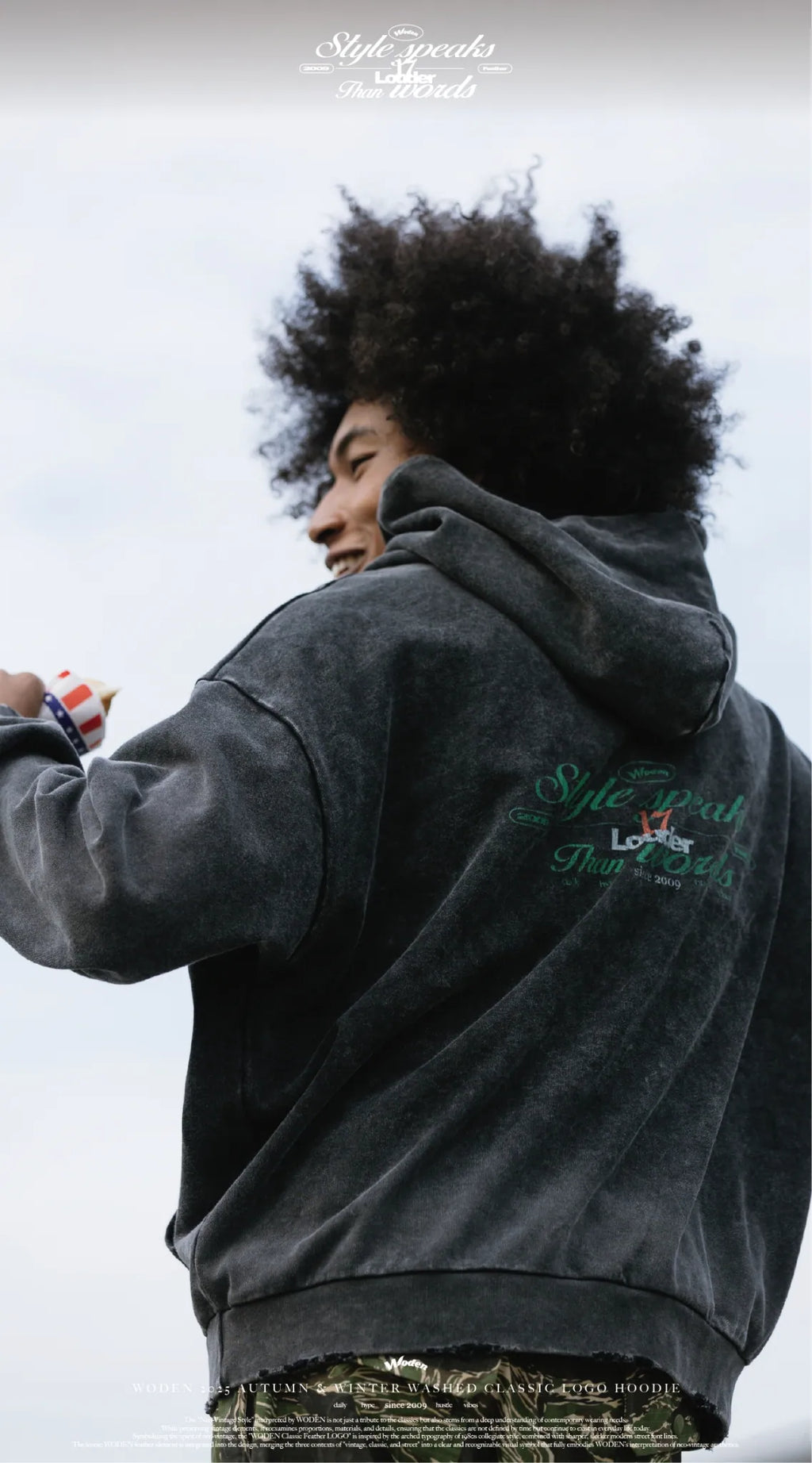 WD 25AW 014 Washed Classic LOGO Hoodie