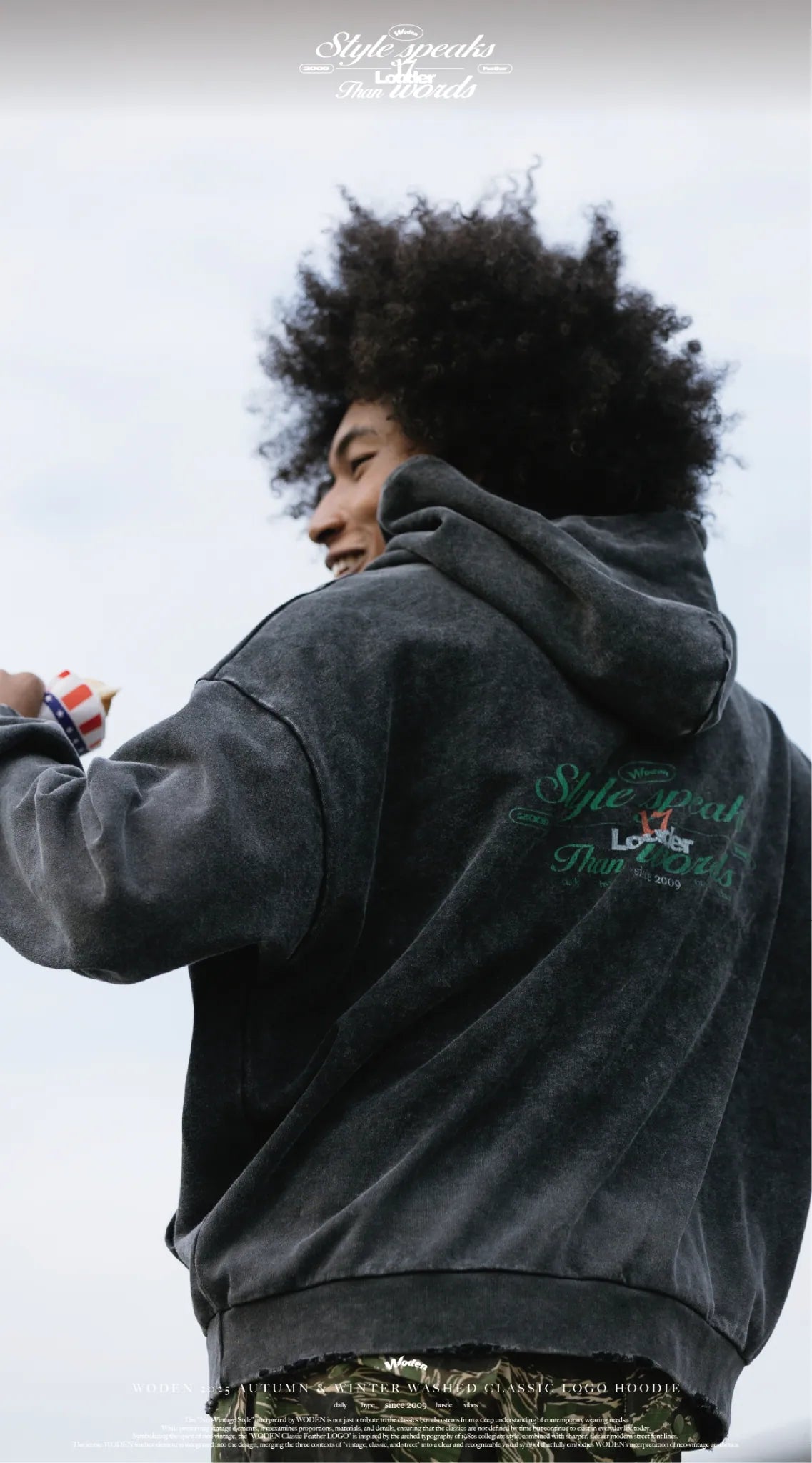 WD 25AW 014 Washed Classic LOGO Hoodie