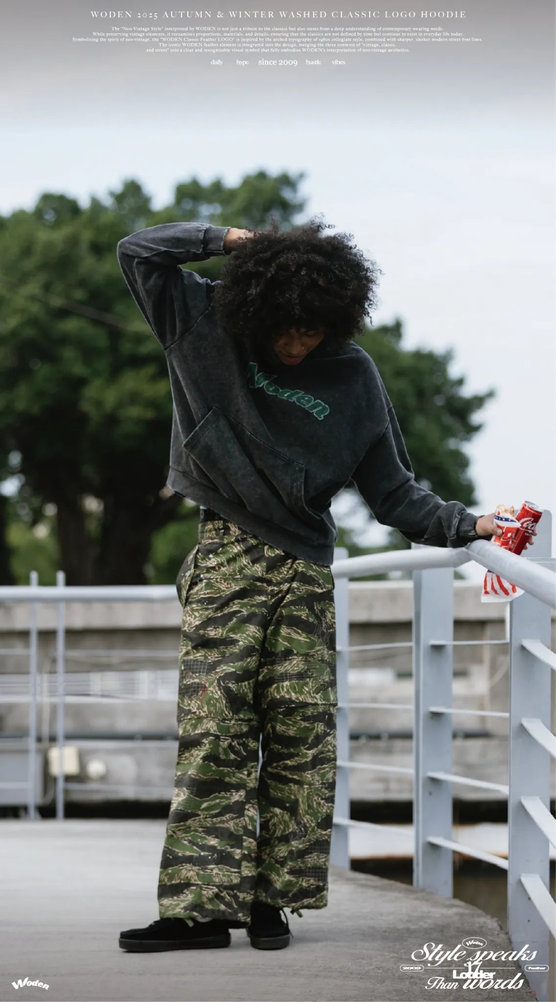 WD 25AW 014 Washed Classic LOGO Hoodie