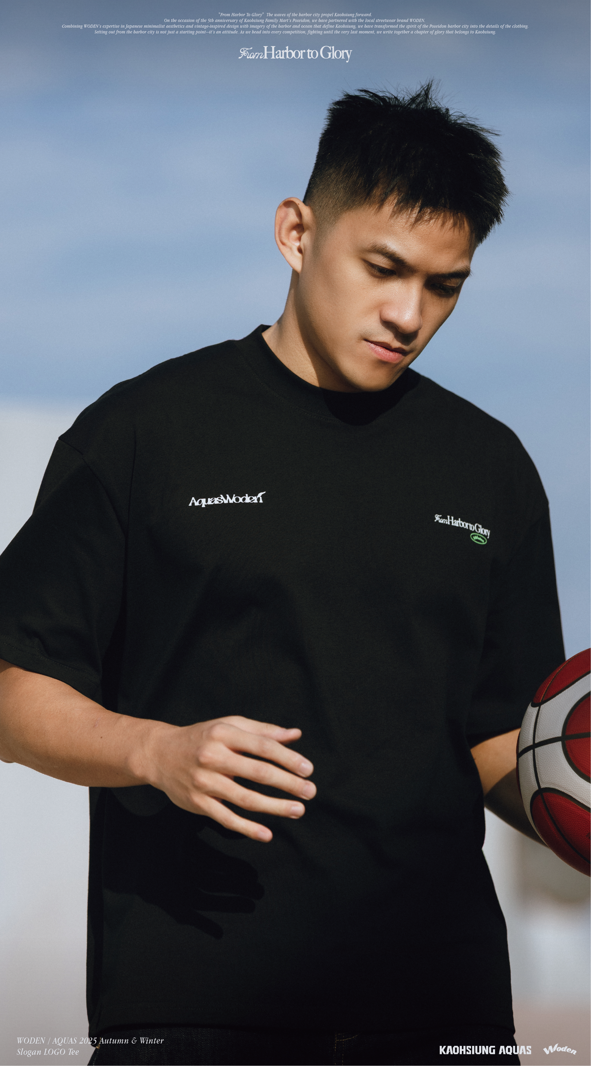 WODEN / AQUAS 2025 Autumn & Winter Slogan LOGO Tee