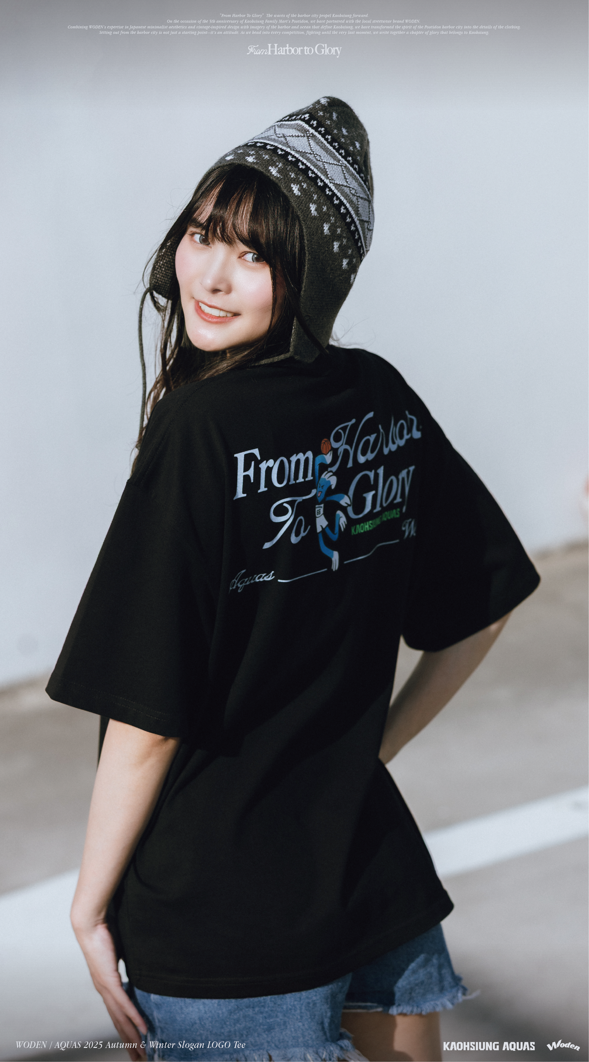 WODEN / AQUAS 2025 Autumn & Winter Slogan LOGO Tee