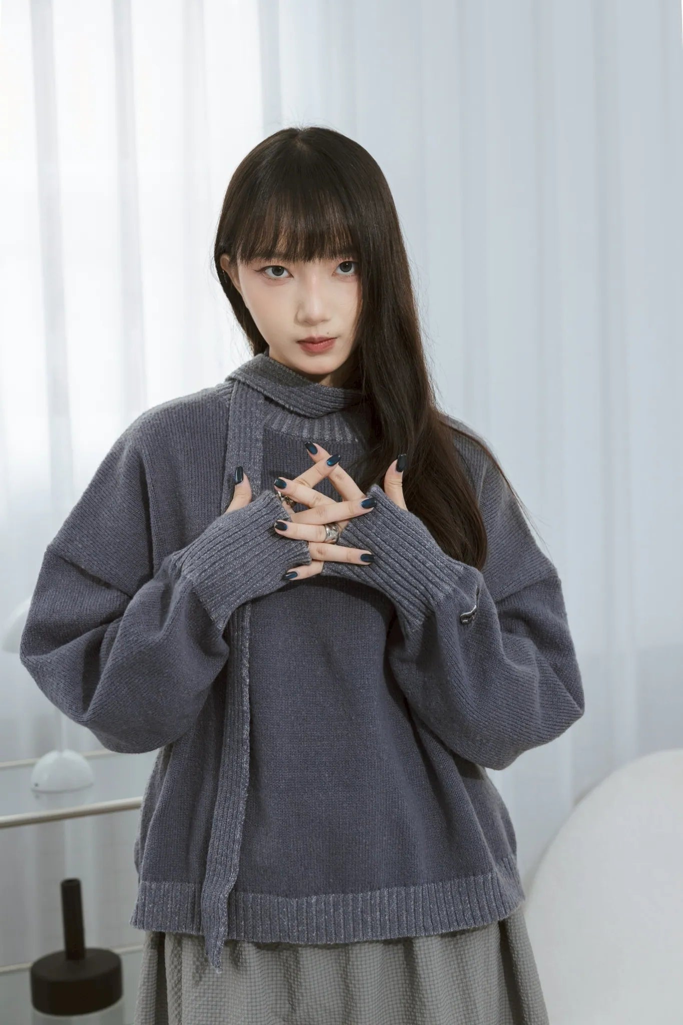 YOKO Knit Sweater with Scarf Set