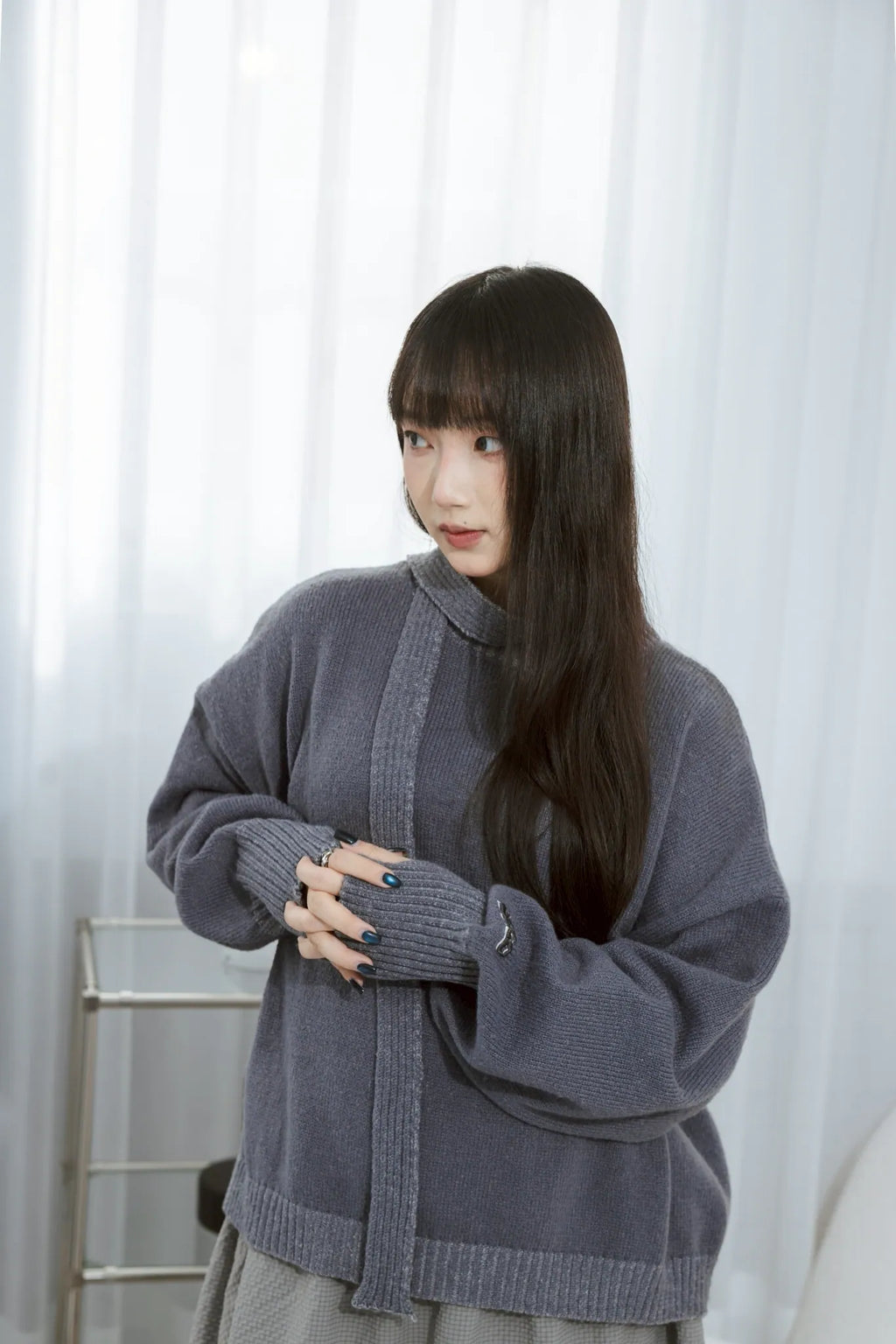 YOKO Knit Sweater with Scarf Set