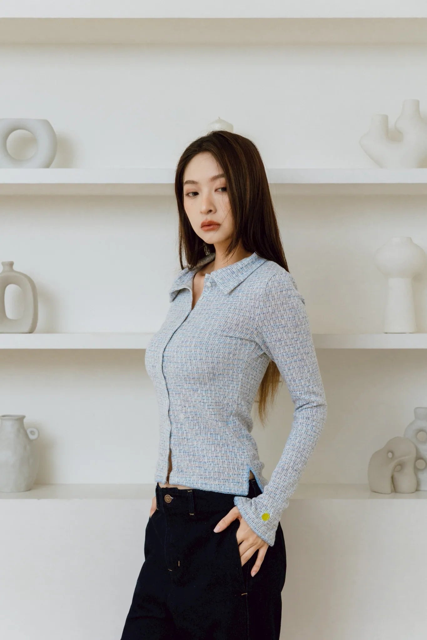 YOKO Textured Knit Cardigan