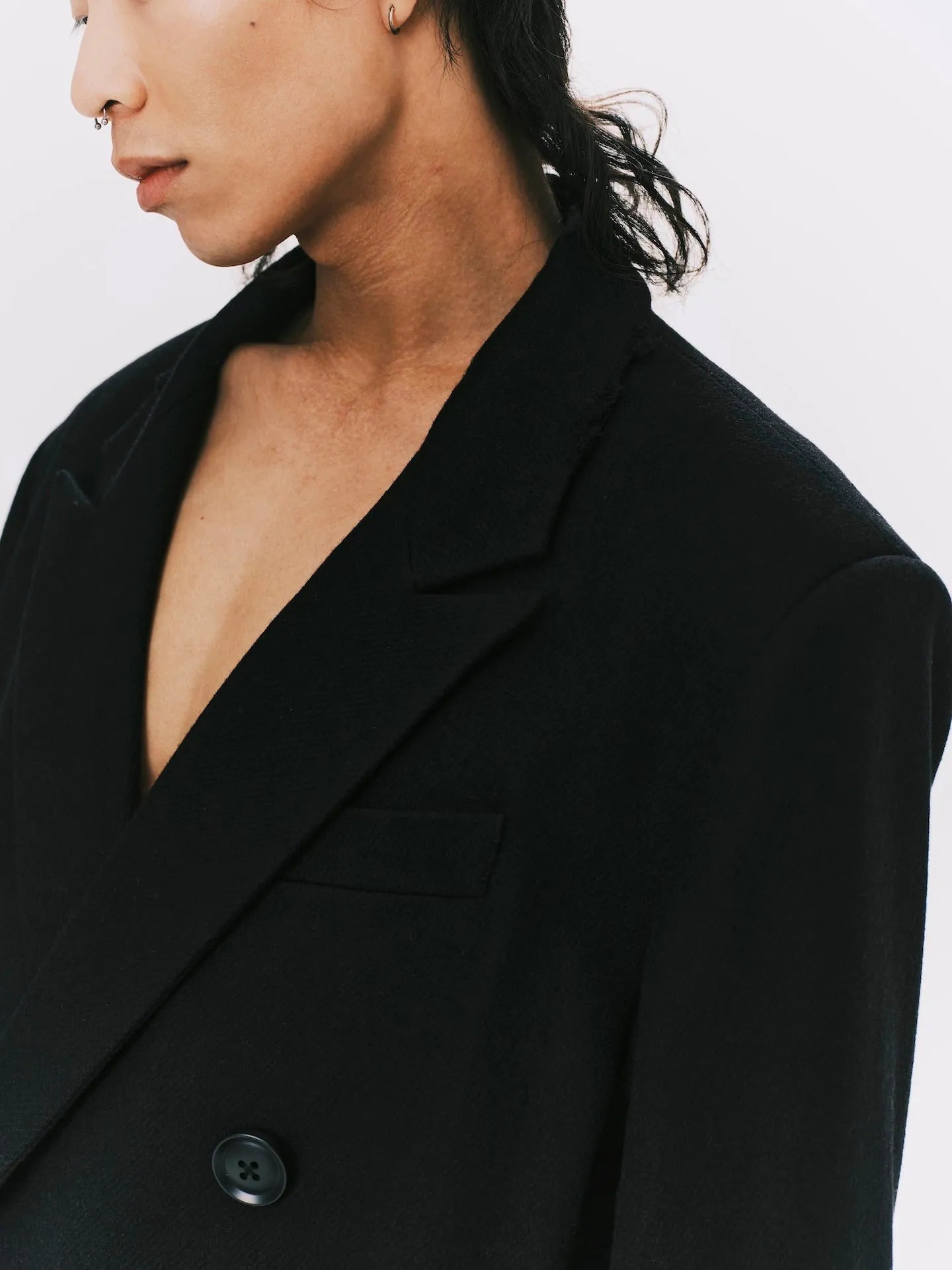 ANOWHEREMAN Double Breasted Suit Jacket