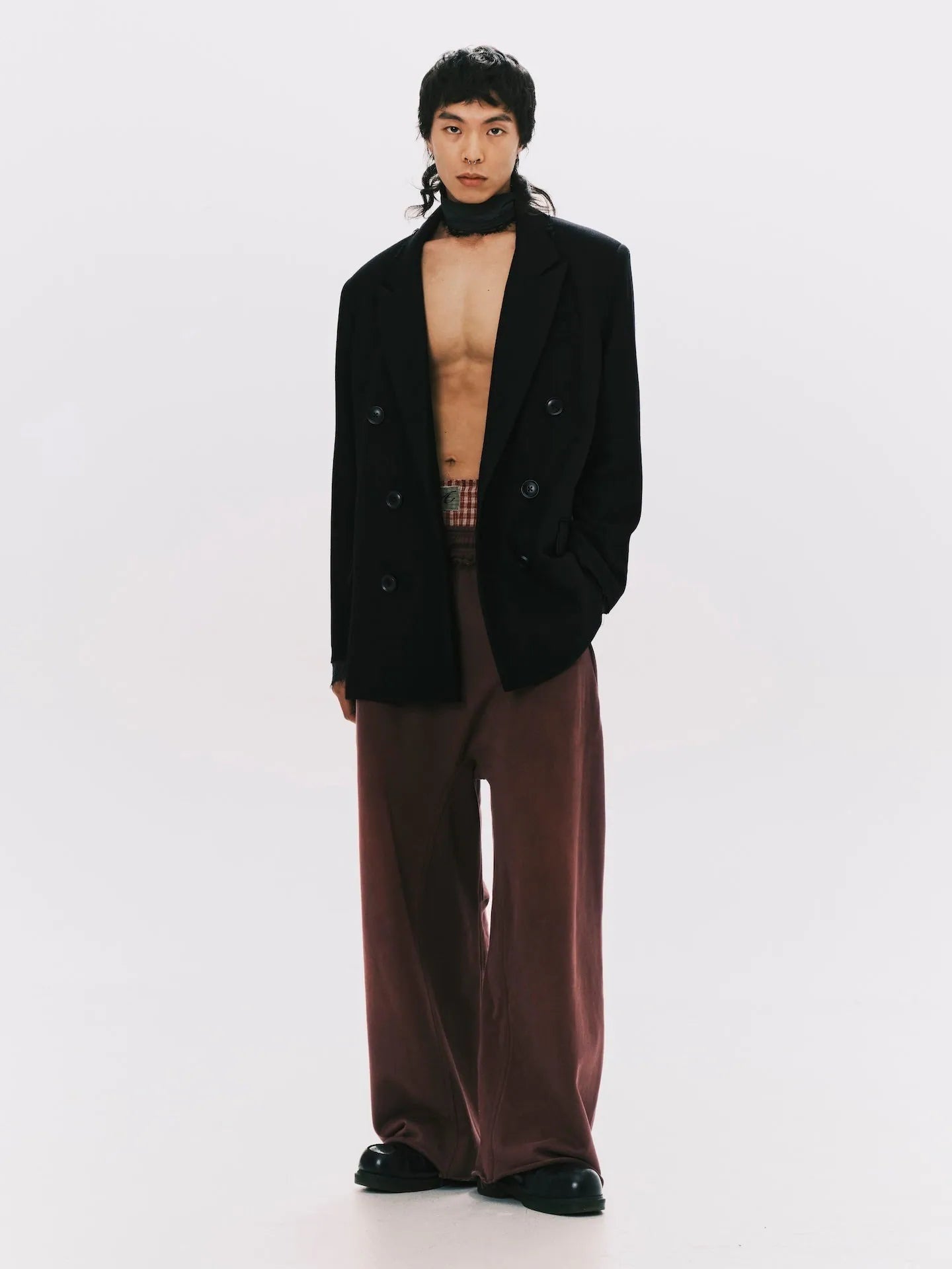 ANOWHEREMAN Double Breasted Suit Jacket