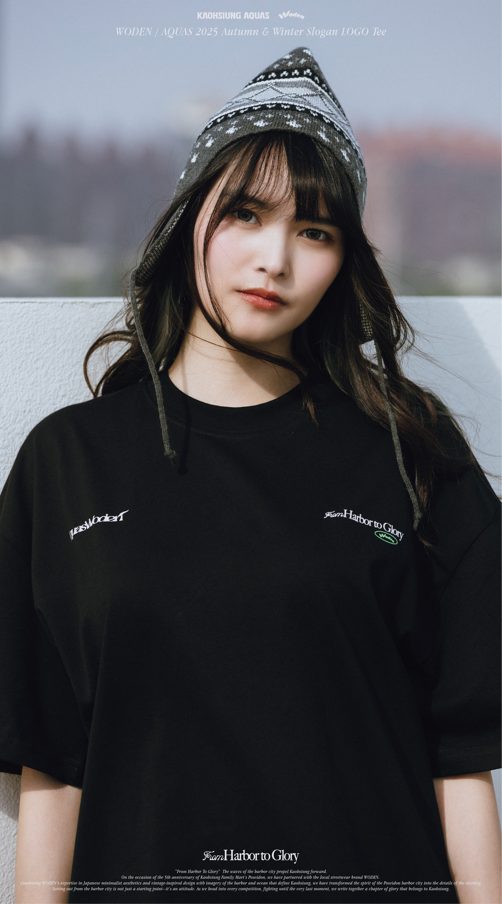 WODEN / AQUAS 2025 Autumn & Winter Slogan LOGO Tee