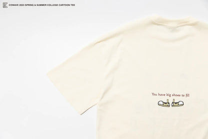 Cowave 2023 Spring & Summer College Cartoon tee 米白