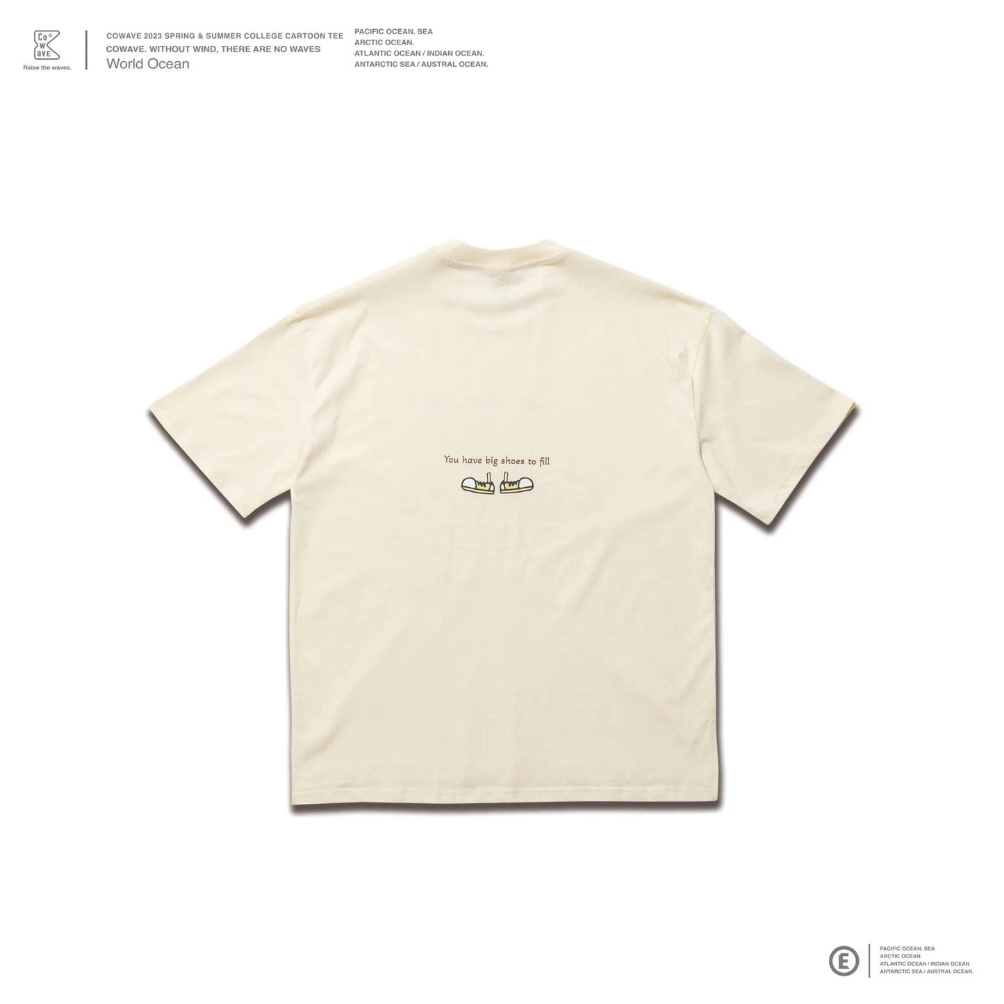 Cowave 2023 Spring & Summer College Cartoon tee 米白