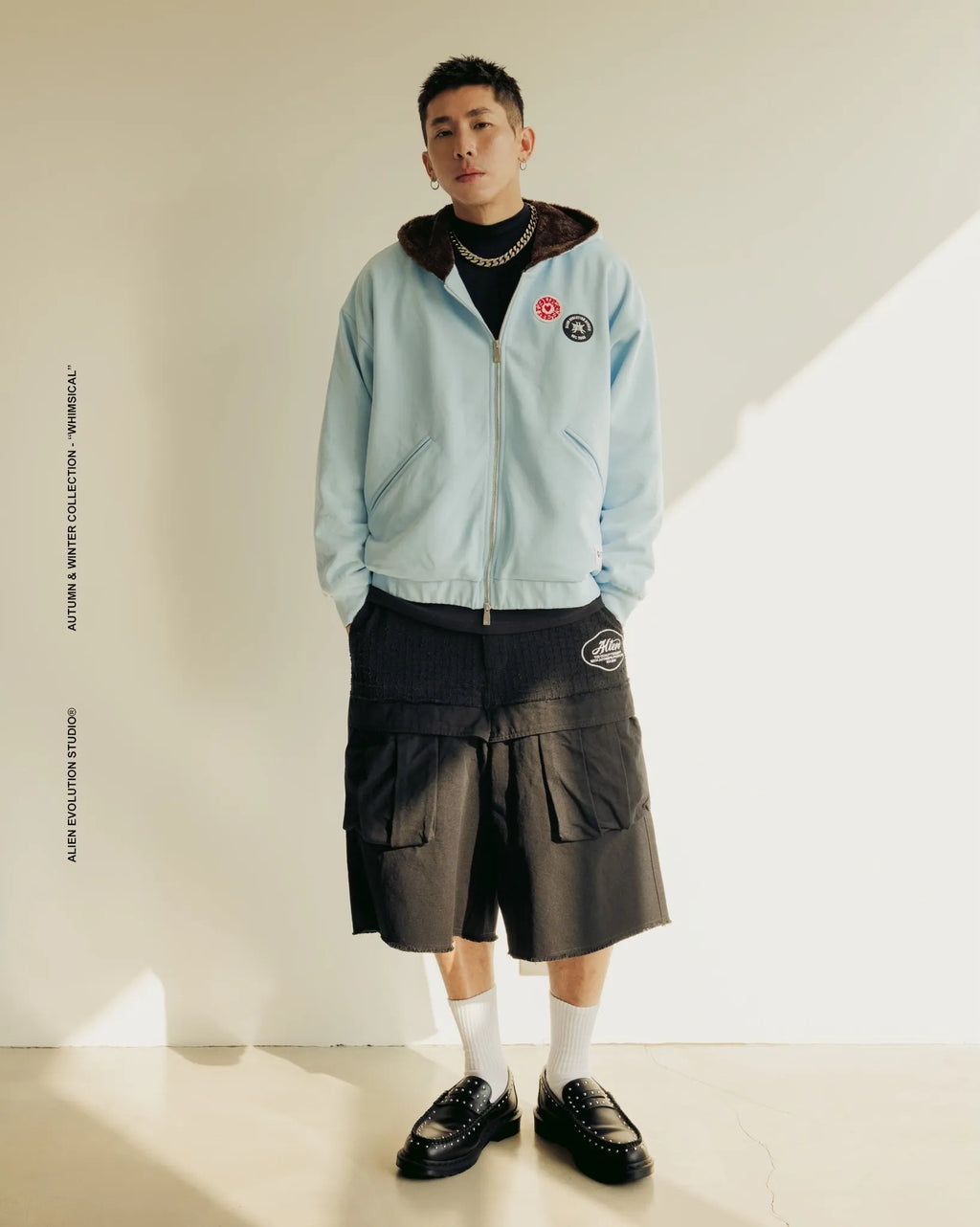 AES Washed Wide-Leg Cropped Pants