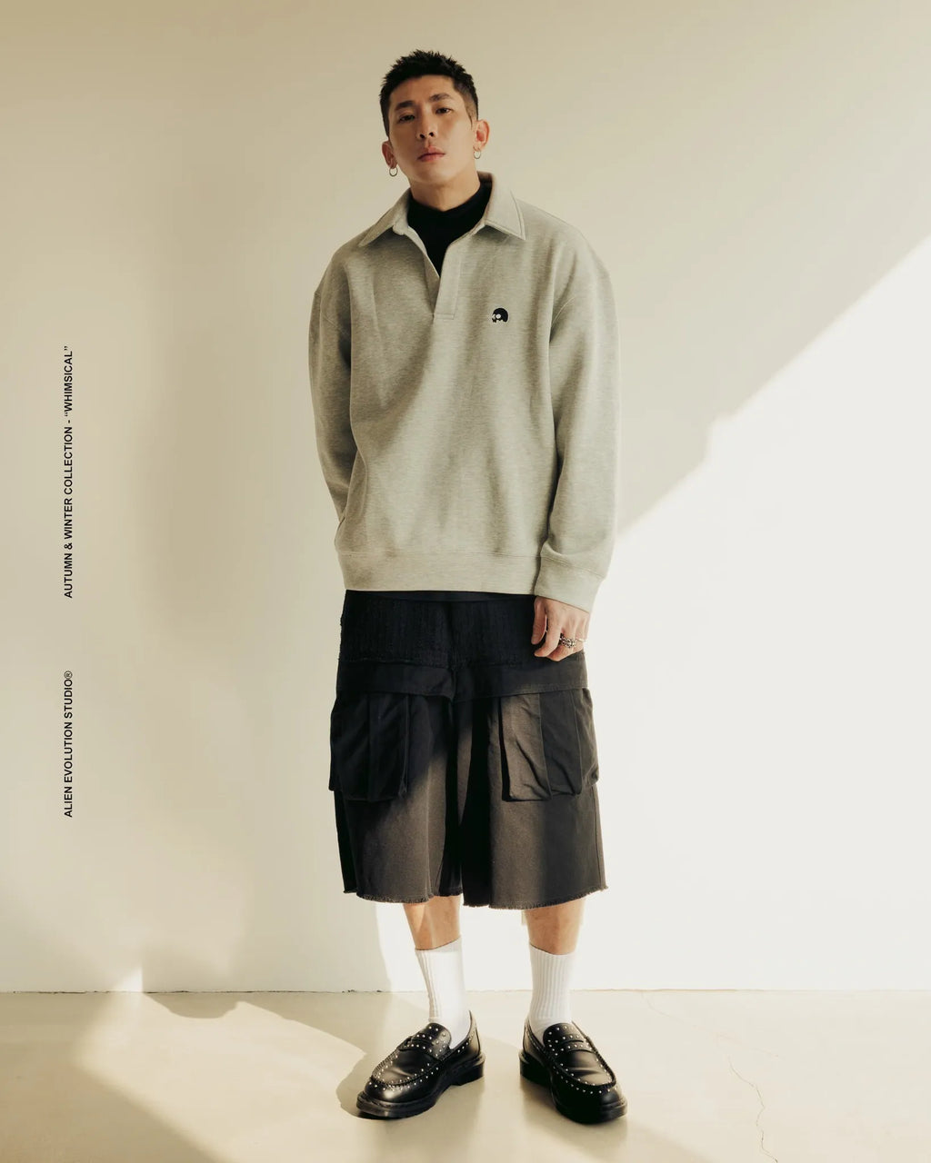 AES Washed Wide-Leg Cropped Pants