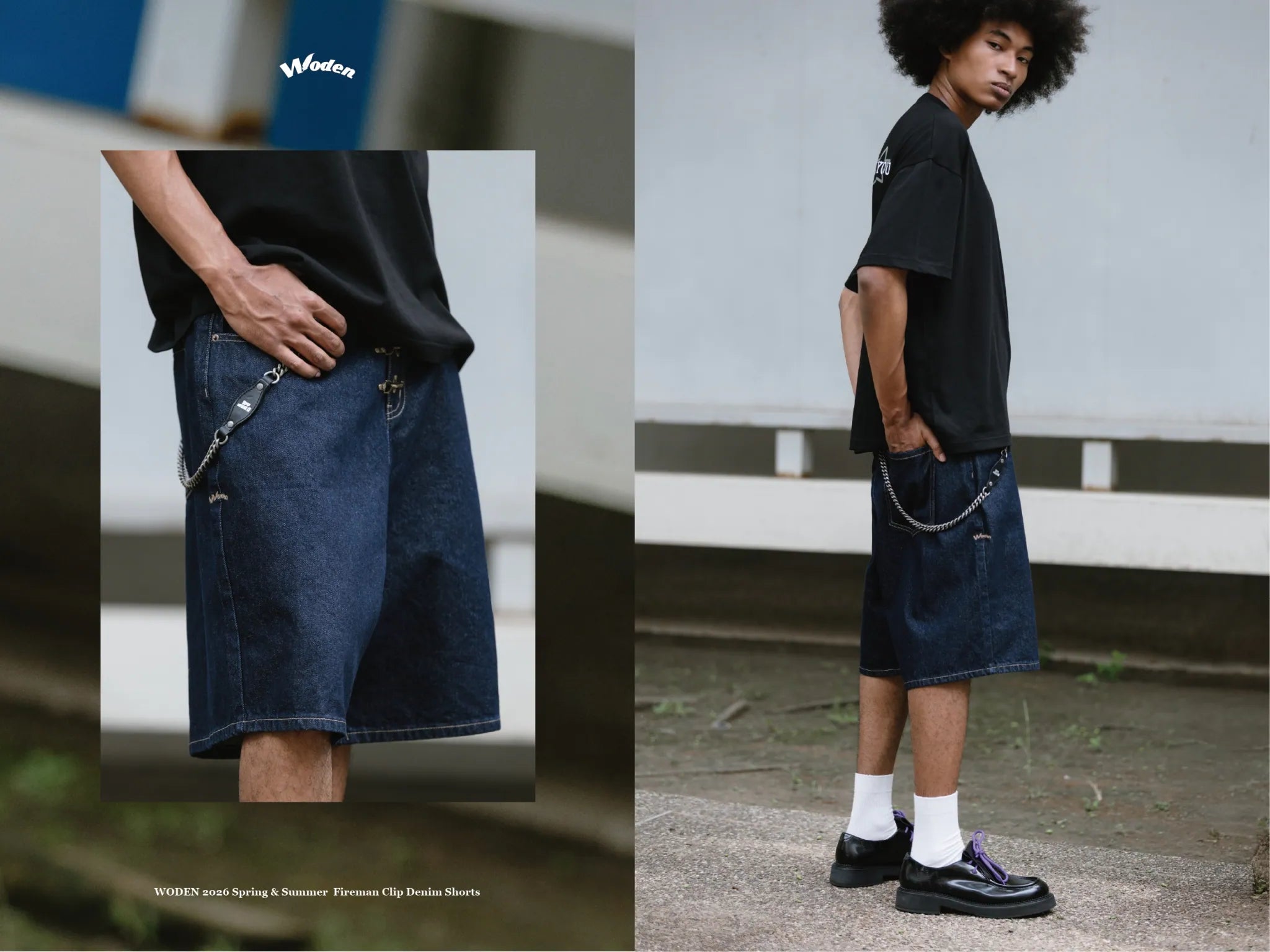 WODEN 2026 Spring & Summer Fireman 026 Clip Denim Shorts