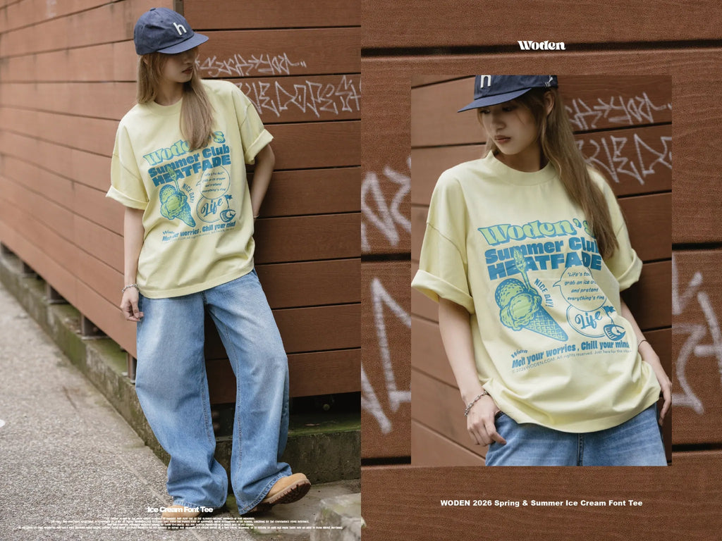 WODEN 2026 Spring & Summer 028 Ice Cream Font Tee