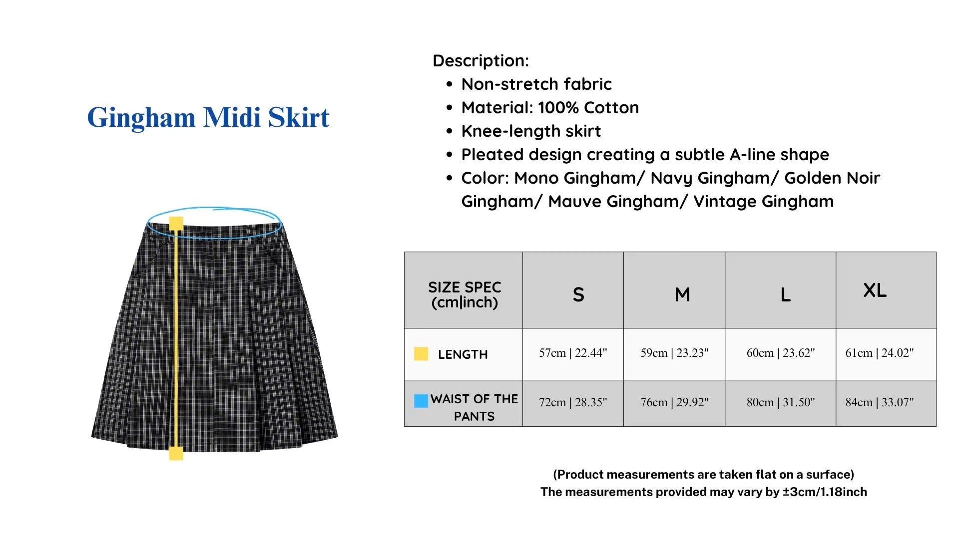 PUSH PUSH Gingham Midi Skirt