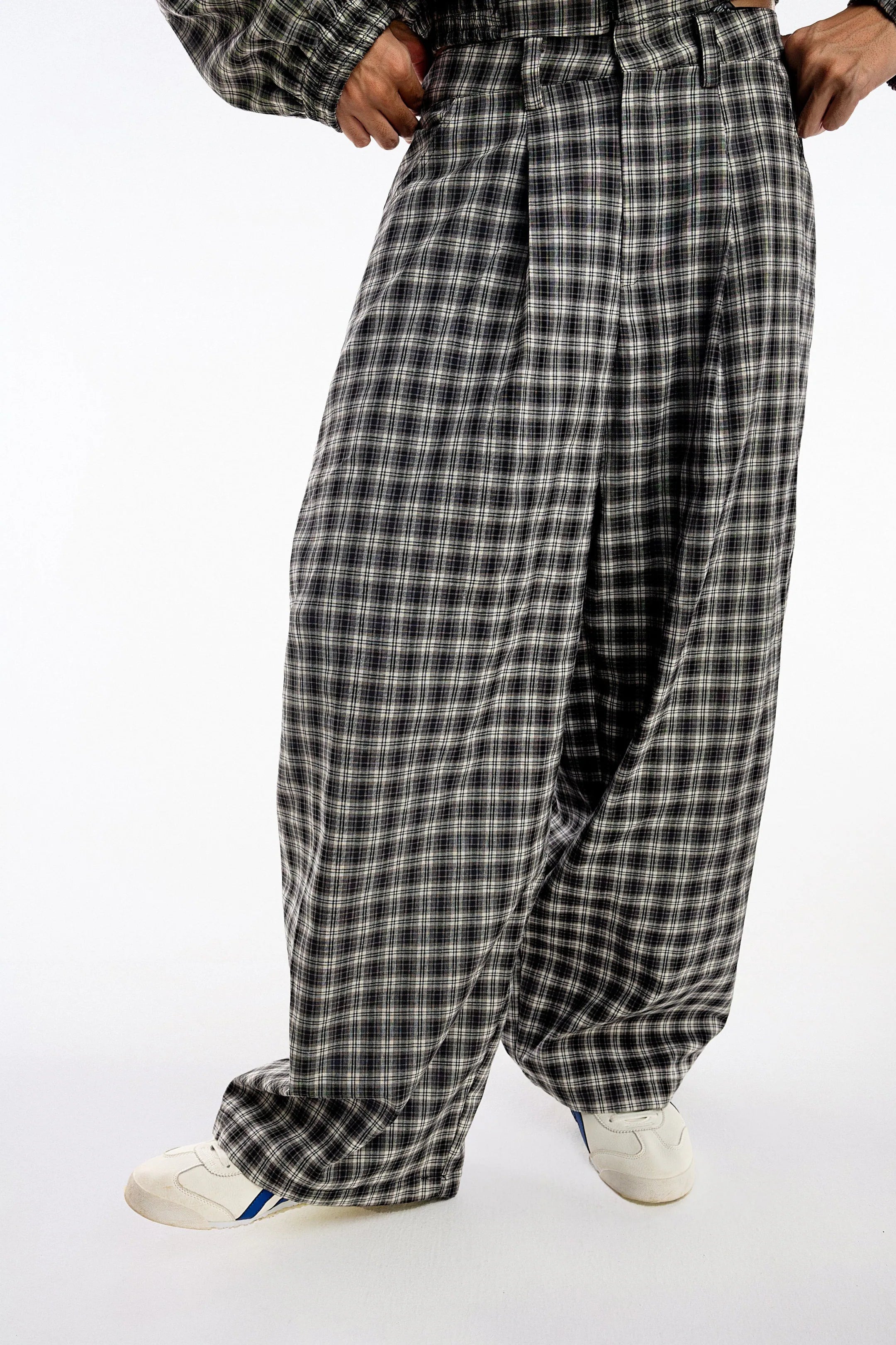 PUSH PUSH GINGHAM WIDE PANTS