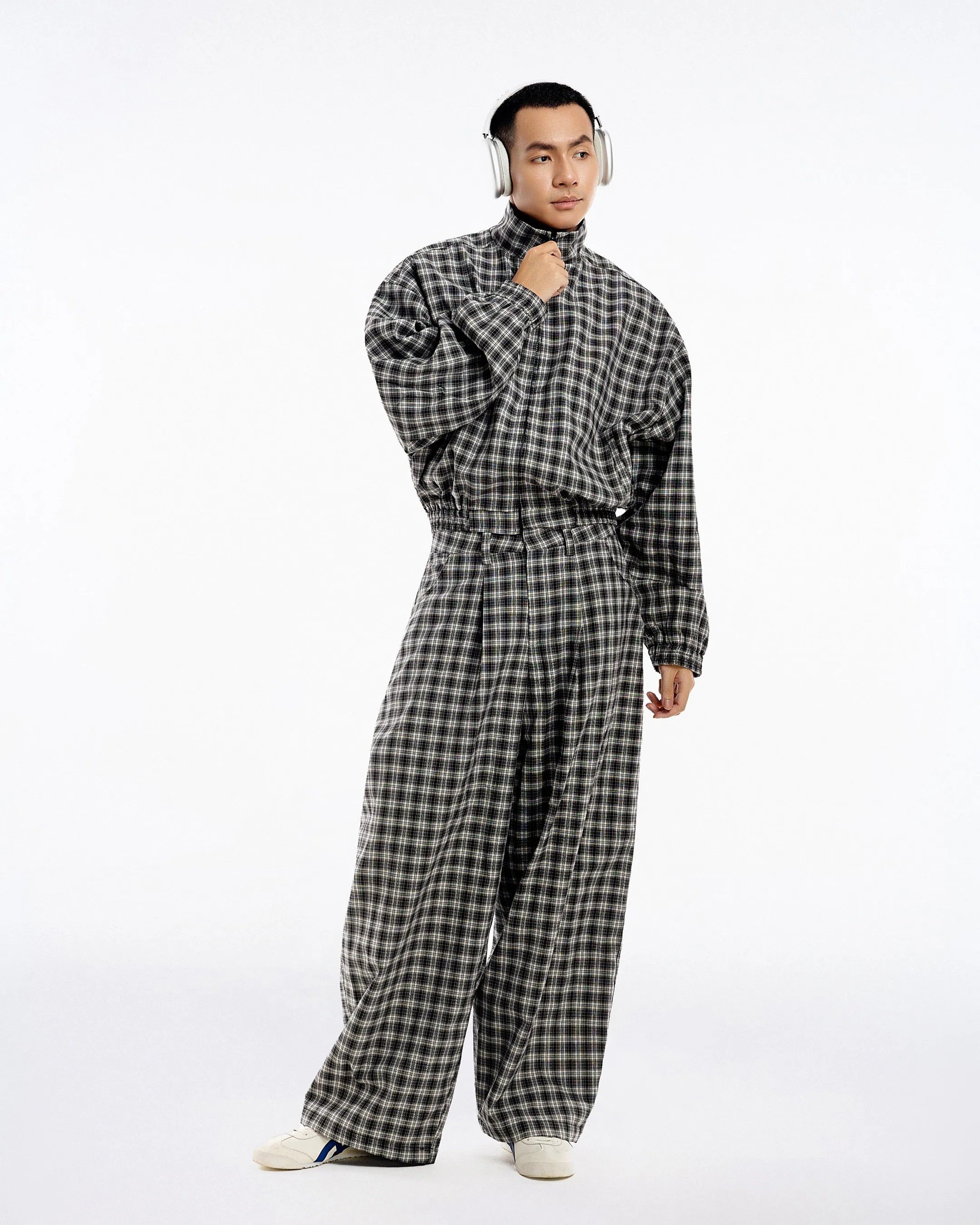 PUSH PUSH GINGHAM WIDE PANTS