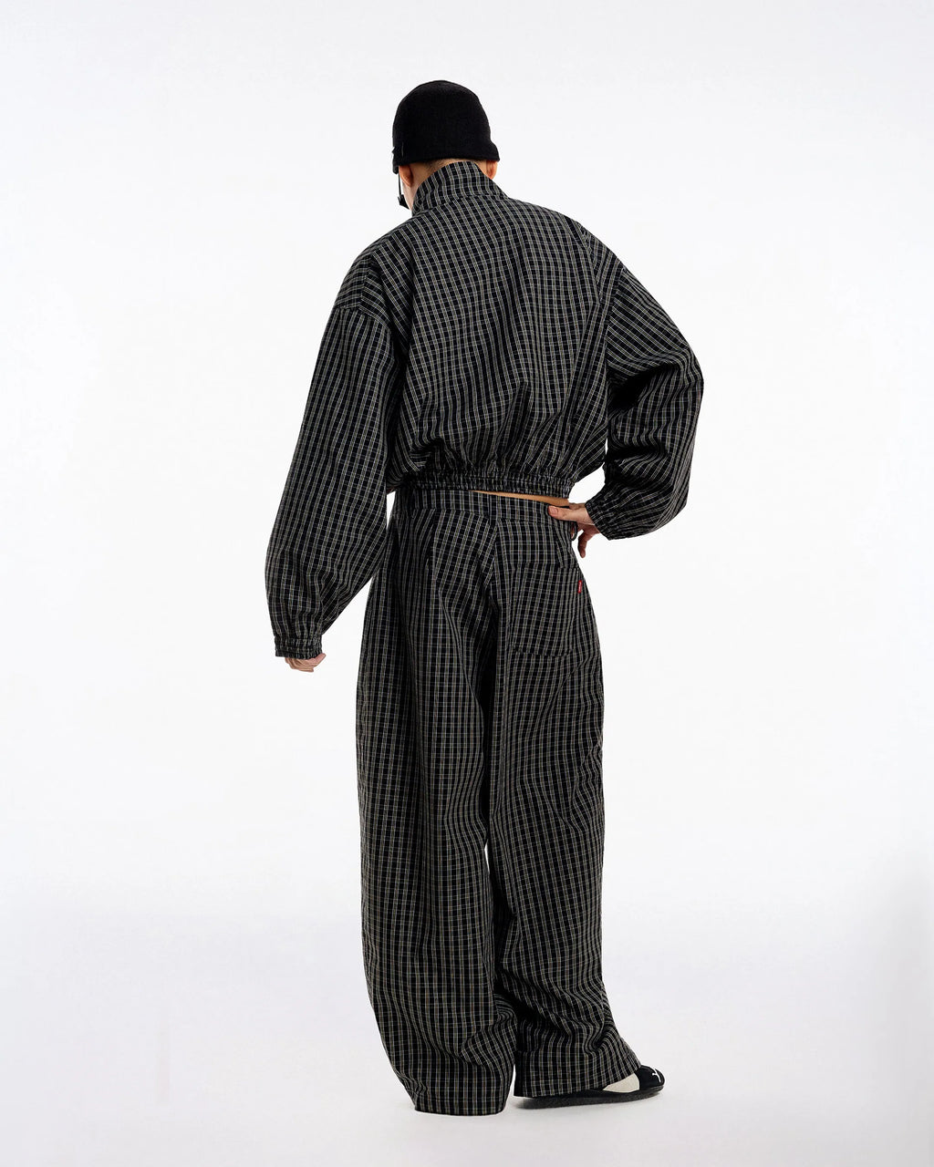 PUSH PUSH GINGHAM WIDE PANTS