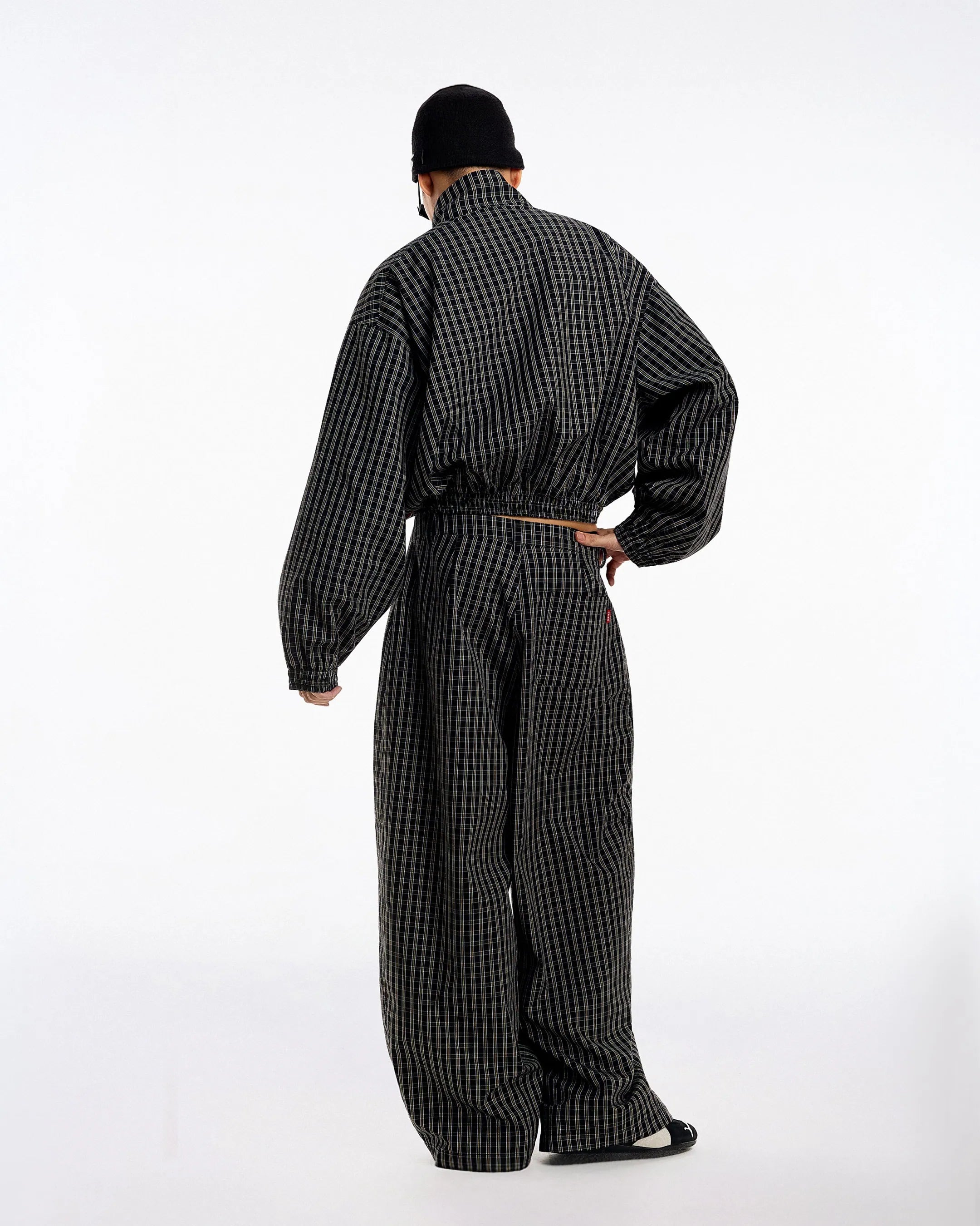 PUSH PUSH GINGHAM WIDE PANTS