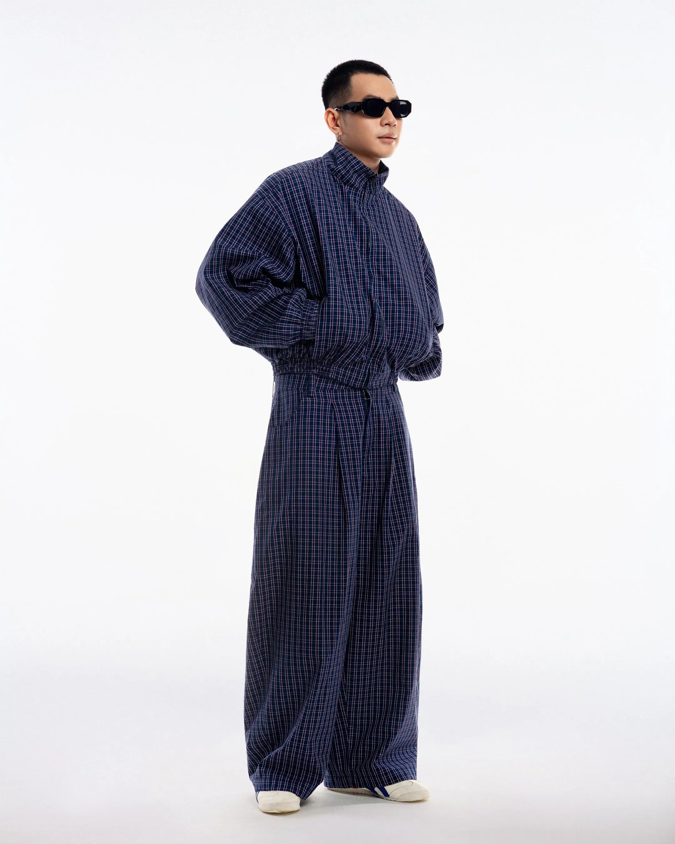 PUSH PUSH GINGHAM WIDE PANTS