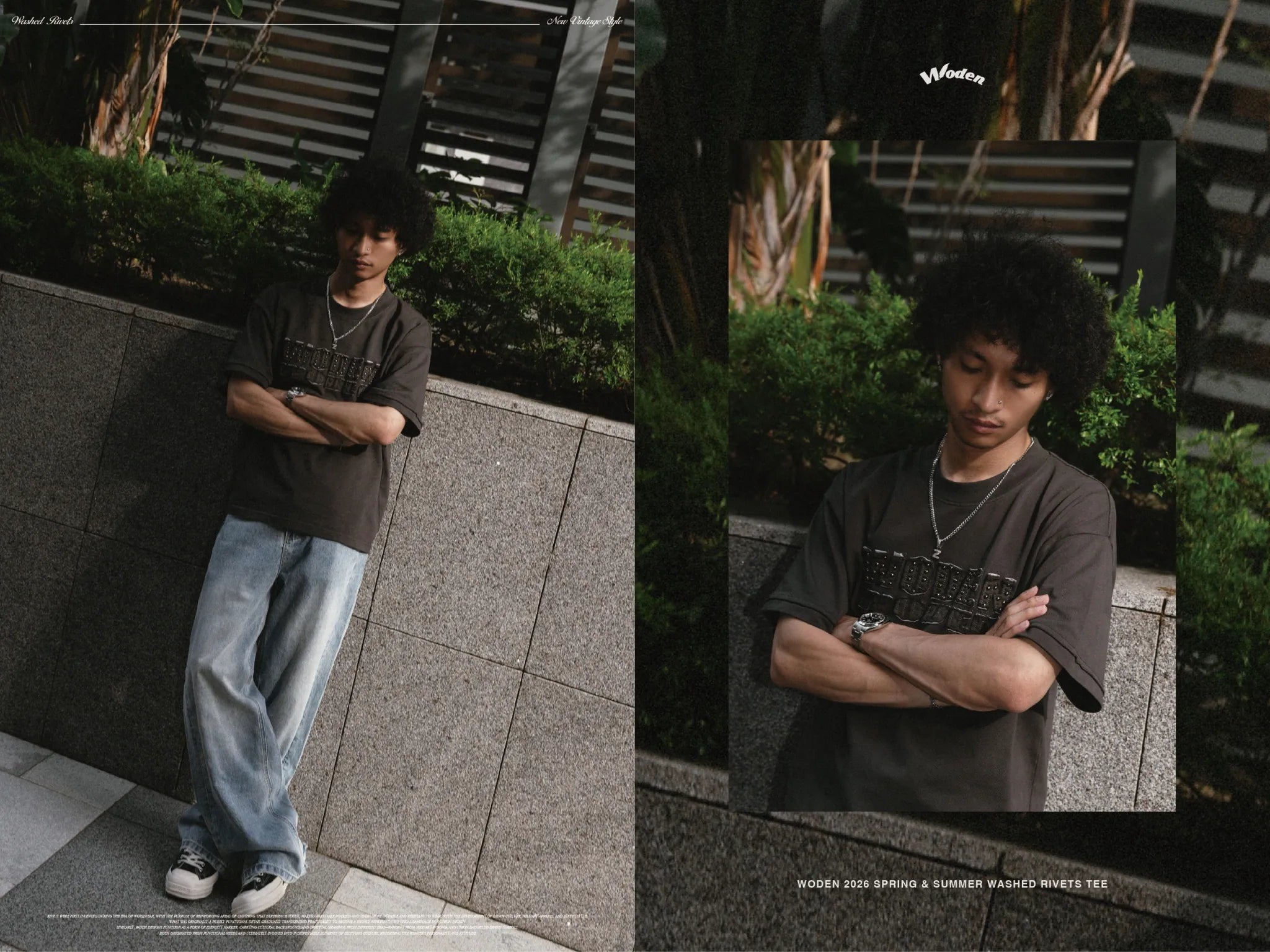 WODEN 2026 Spring & Summer 035 Washed Rivets Tee