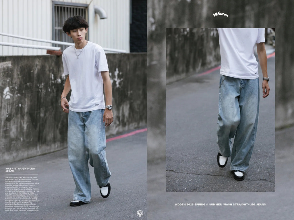 WODEN 2026 Spring & Summer 039 Wash Straight-leg Jeans