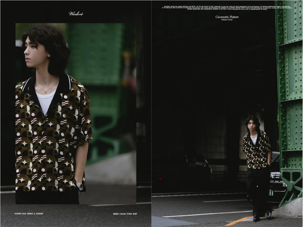 WODEN 2026 Spring & Summer 044 Ribbed Collar Totem Shirt