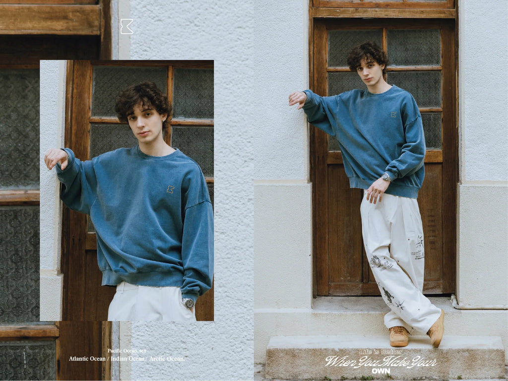 COWAVE 2025 Fall & Winter Wash Slogan Sweatshirt