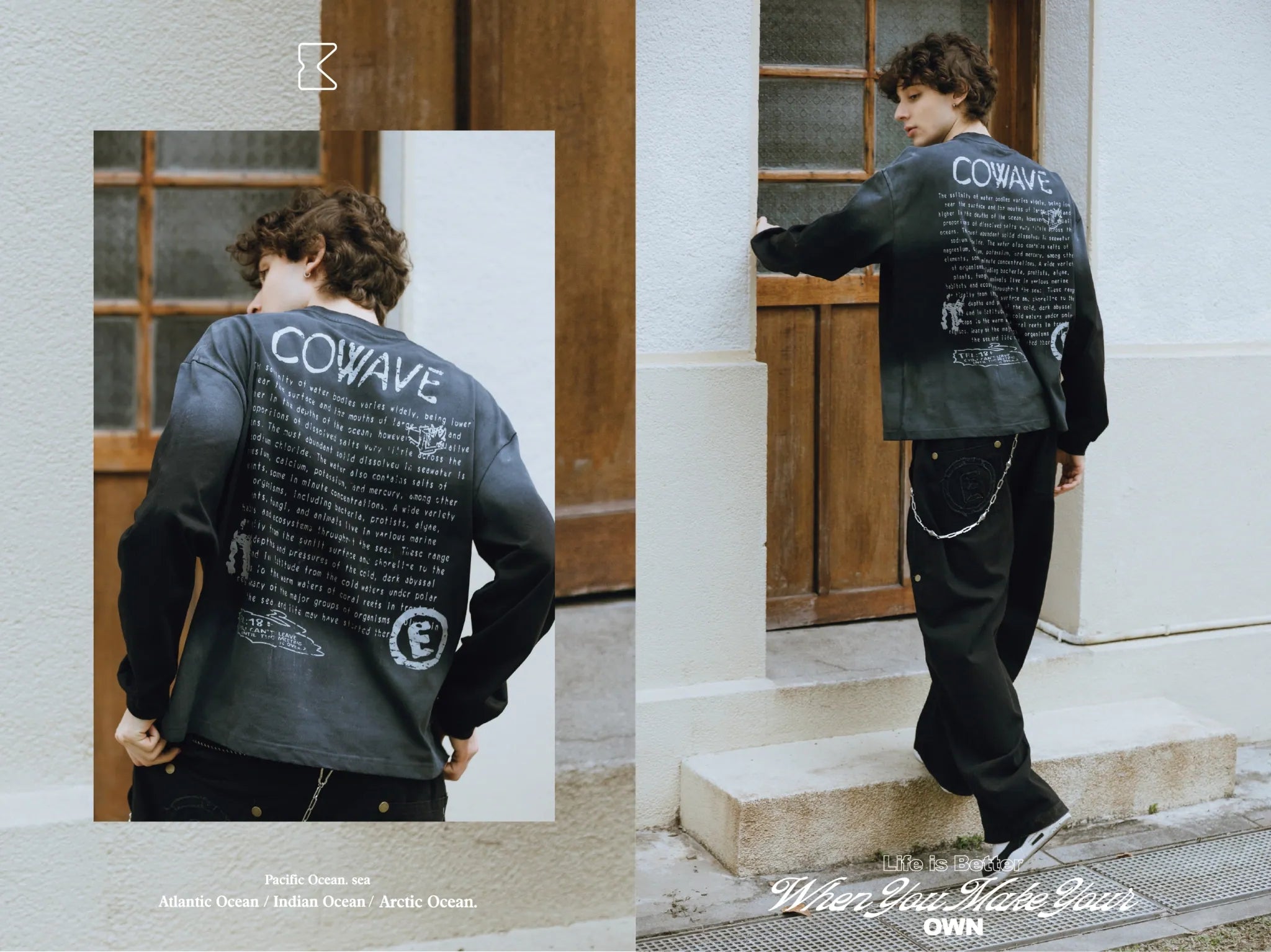 COWAVE 2025 Fall & Winter Wash Fonts L/S Tee