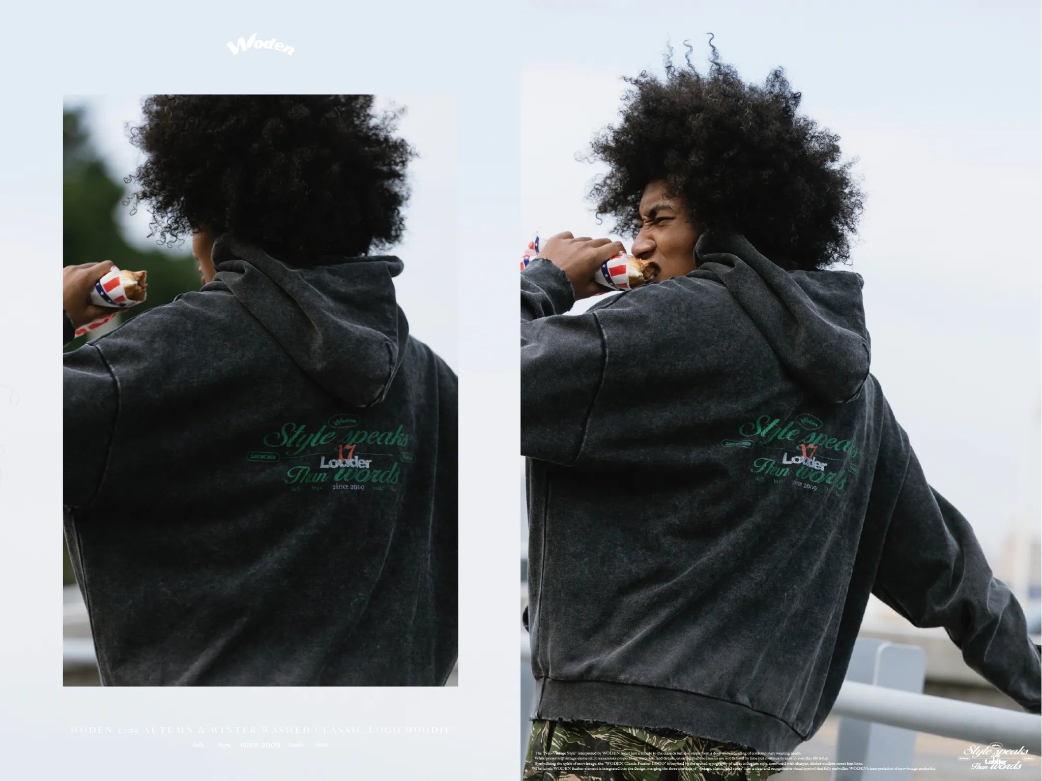 WD 25AW 014 Washed Classic LOGO Hoodie