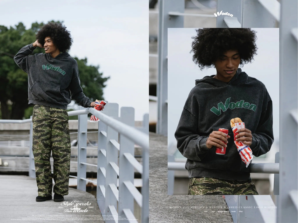 WD 25AW 014 Washed Classic LOGO Hoodie
