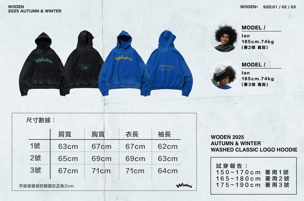 WD 25AW 014 Washed Classic LOGO Hoodie