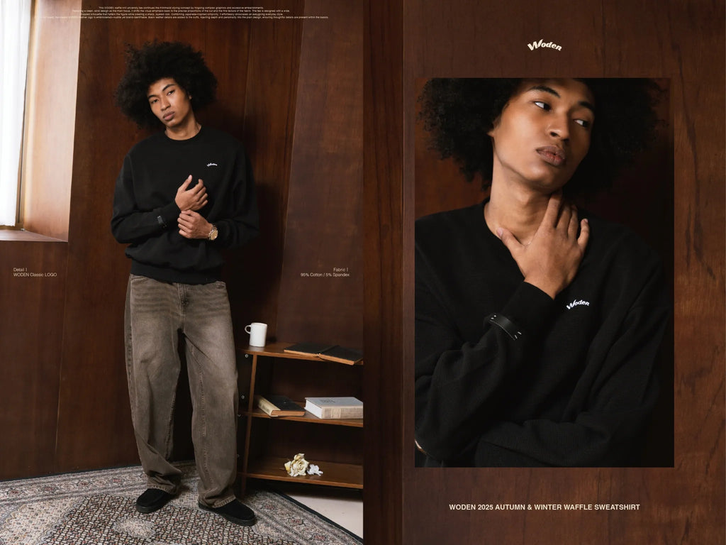 WODEN 2025 Autumn & Winter 021 Waffle Sweatshirt