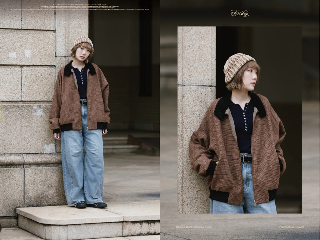 WODEN 2025 Autumn & Winter 022 Plaid Blouson Jacket