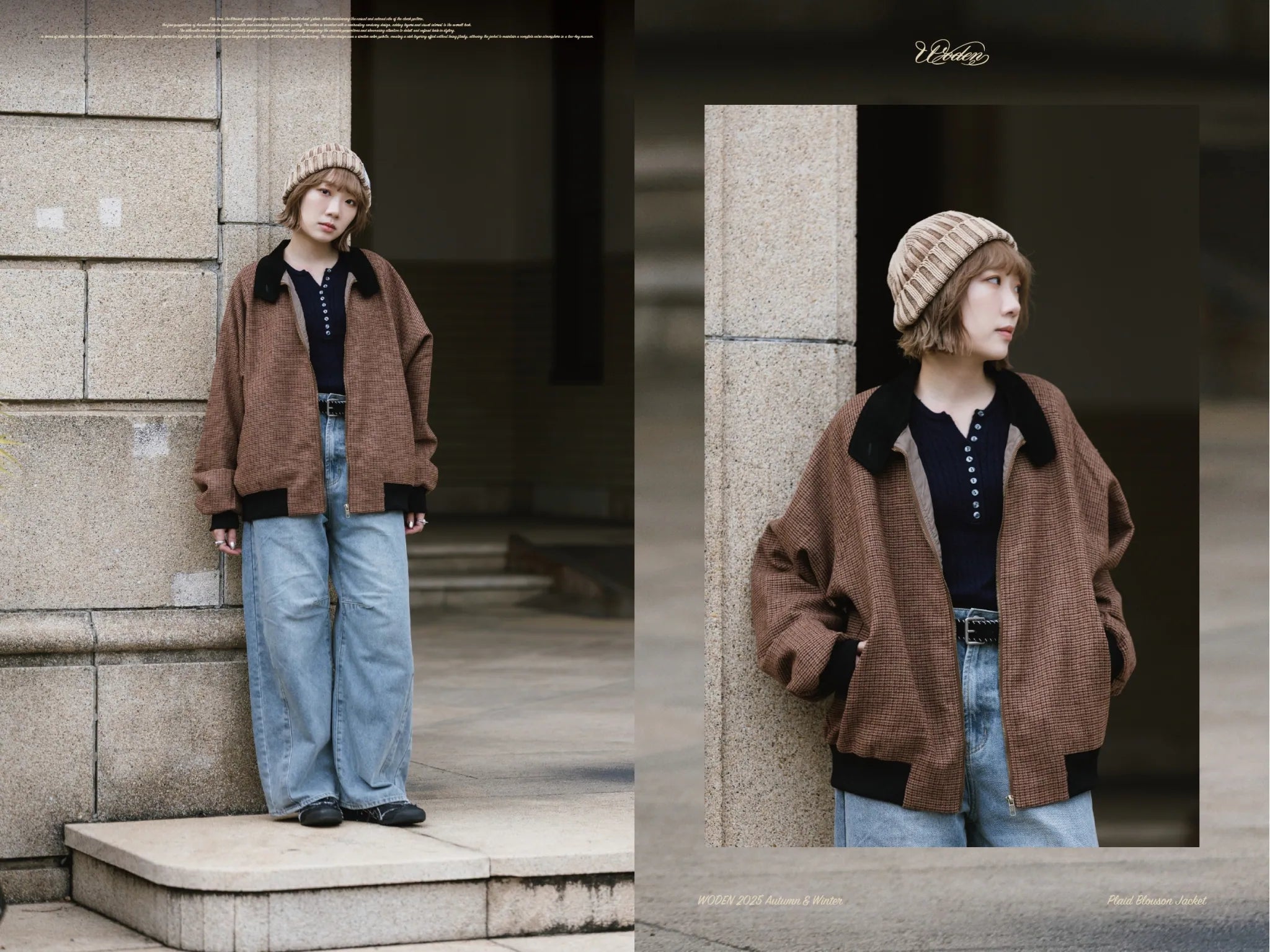 WODEN 2025 Autumn & Winter 022 Plaid Blouson Jacket