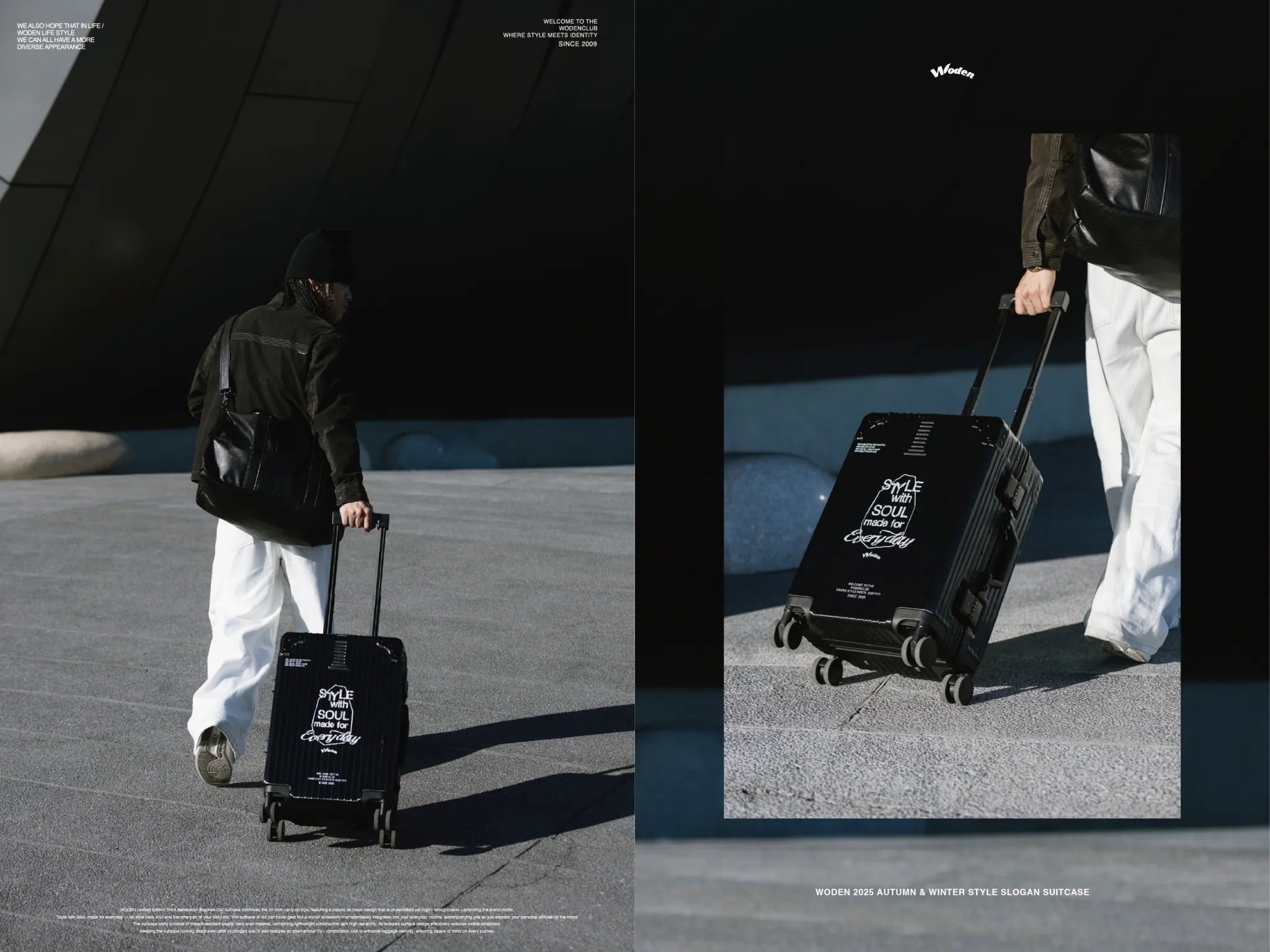 WODEN 2025 Autumn & Winter 024 Style Slogan Suitcase