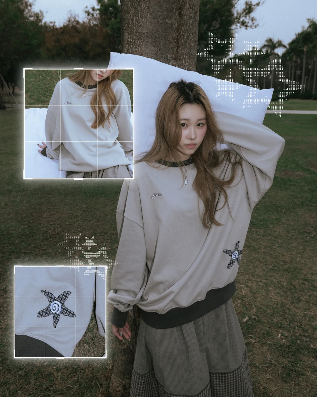 WODEN® X H2.PIE® Plaid Star Patch Sweatshirt