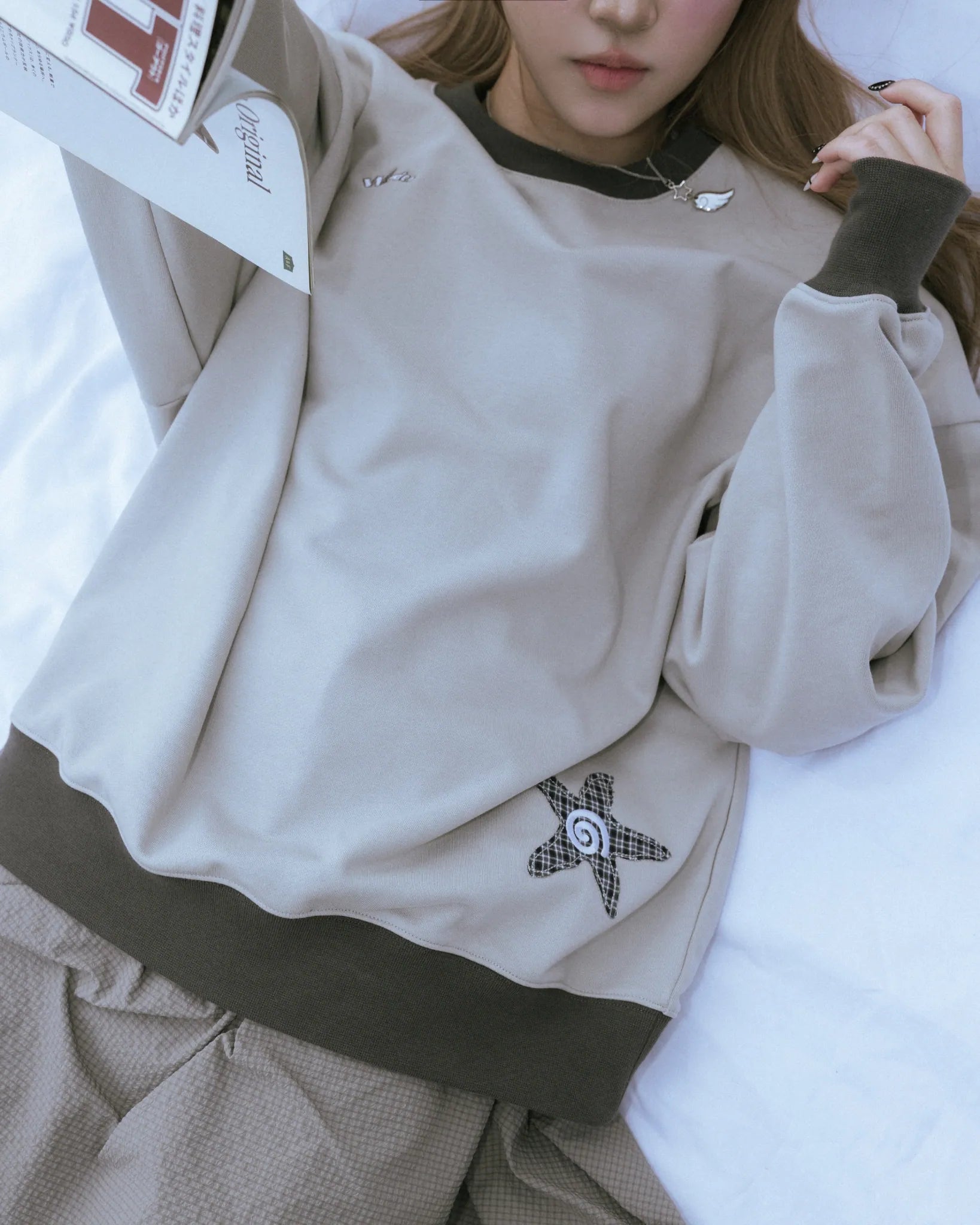 WODEN® X H2.PIE® Plaid Star Patch Sweatshirt
