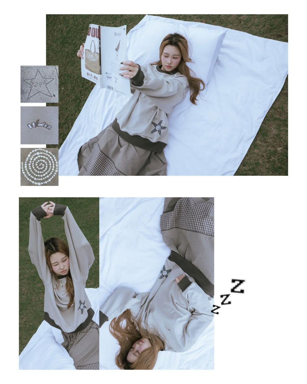 WODEN® X H2.PIE® Plaid Star Patch Sweatshirt
