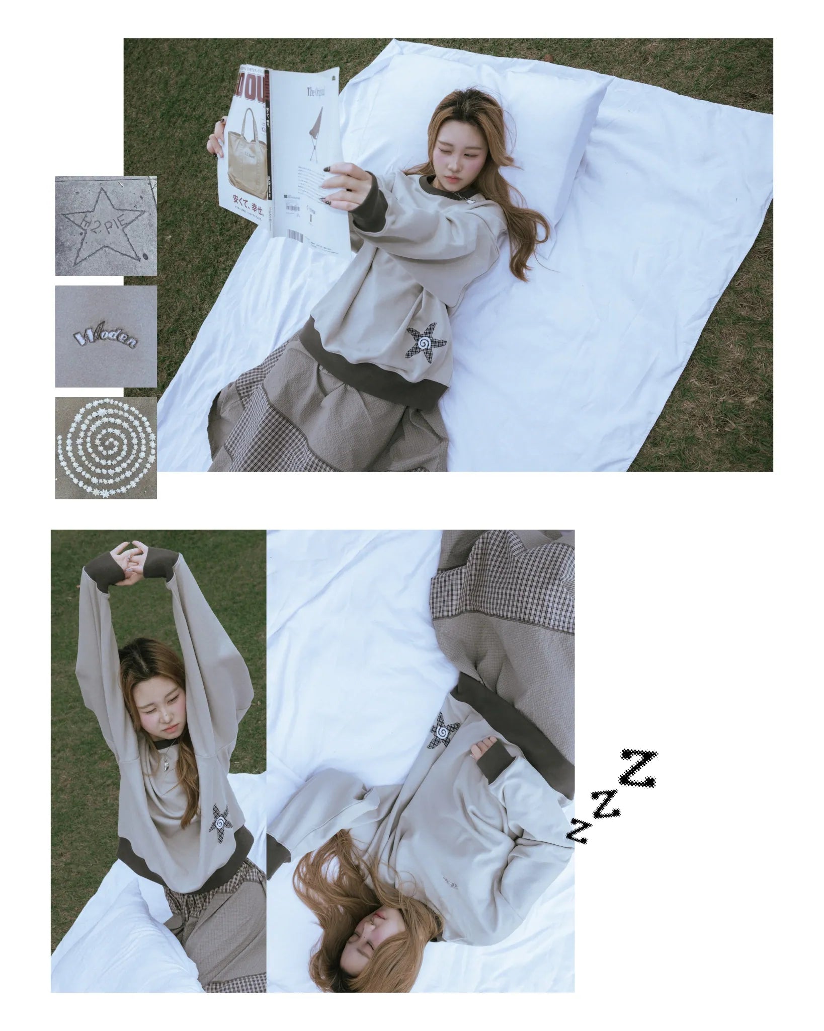 WODEN® X H2.PIE® Plaid Star Patch Sweatshirt