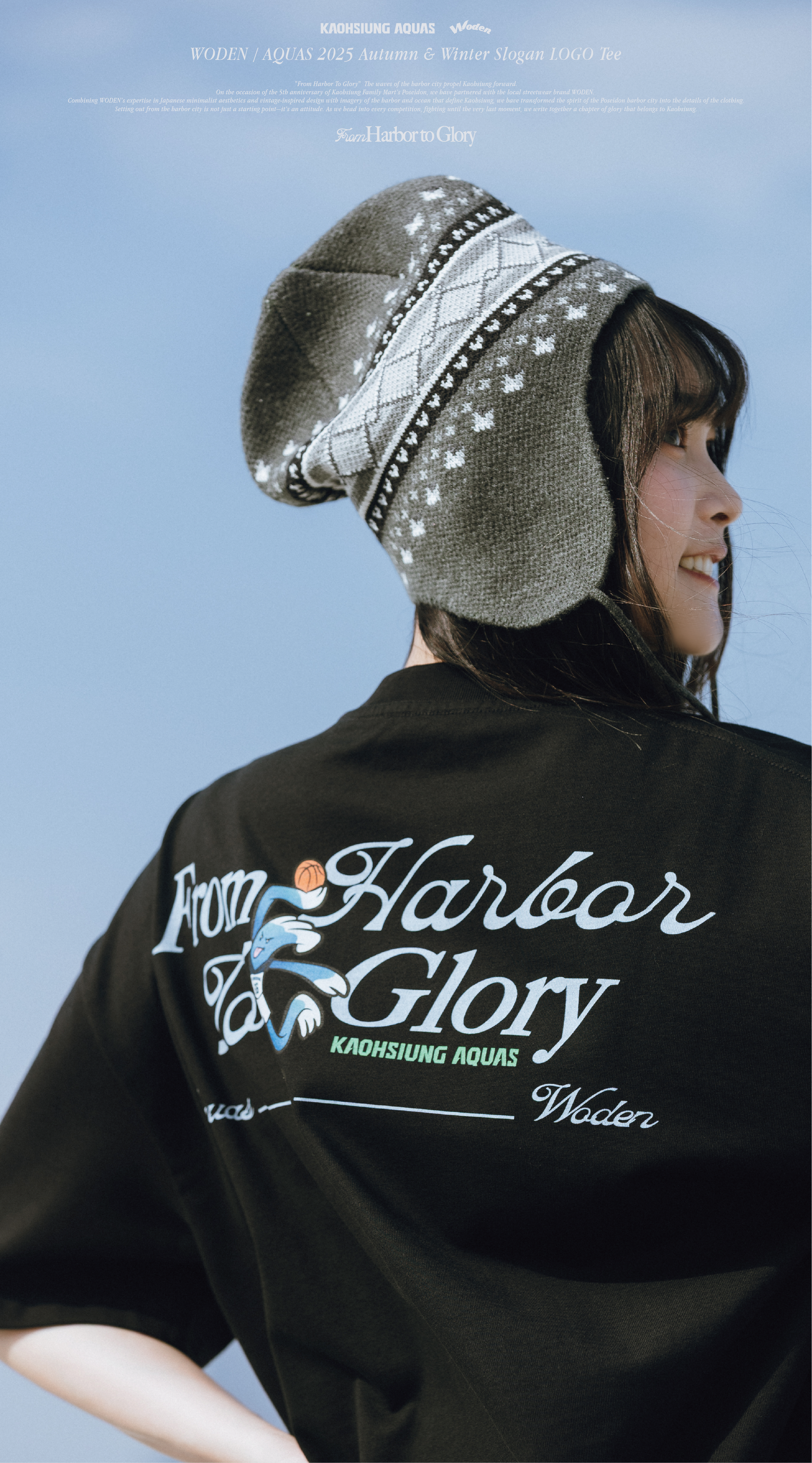 WODEN / AQUAS 2025 Autumn & Winter Slogan LOGO Tee