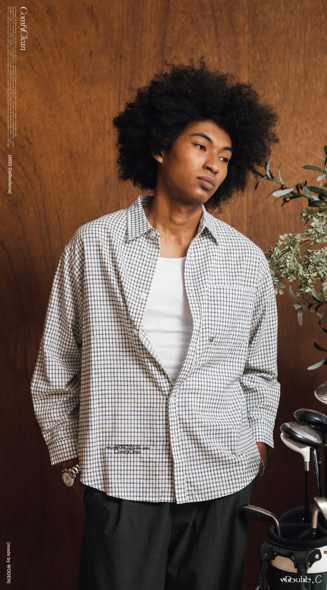 Double.C 2025 Fall & Winter Clean Plaid Shirt