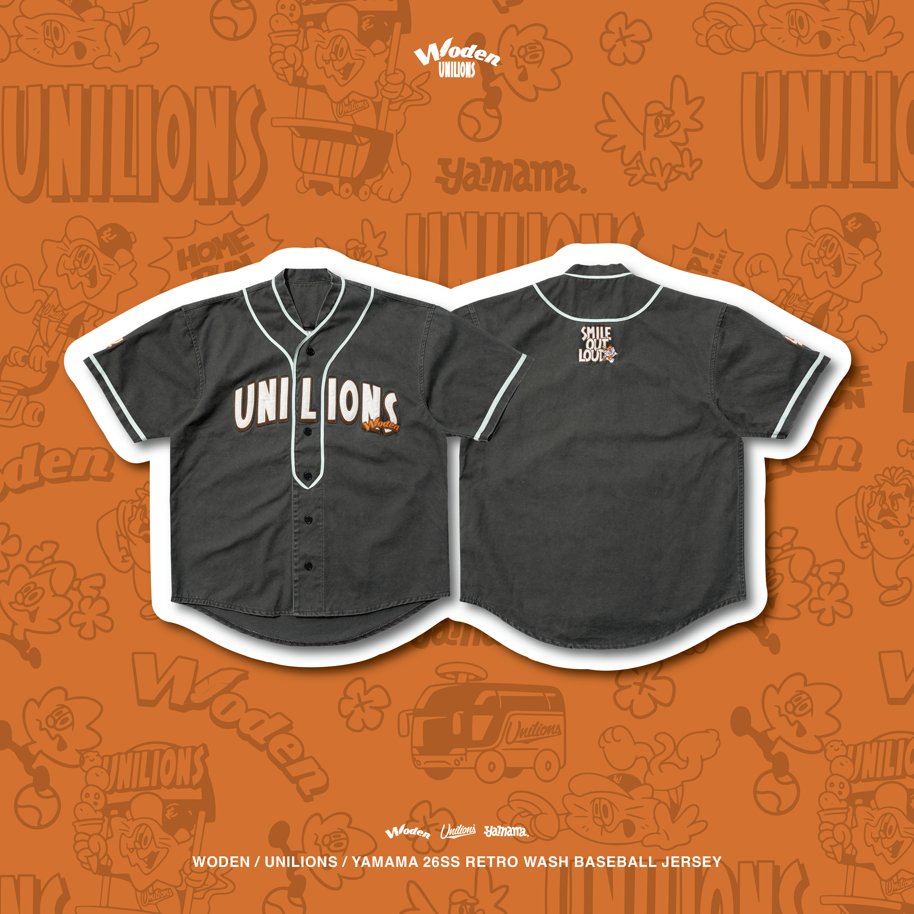 WODEN 2026 Spring & Summer 015 Unilions x Yamama Wash Baseball Jersey