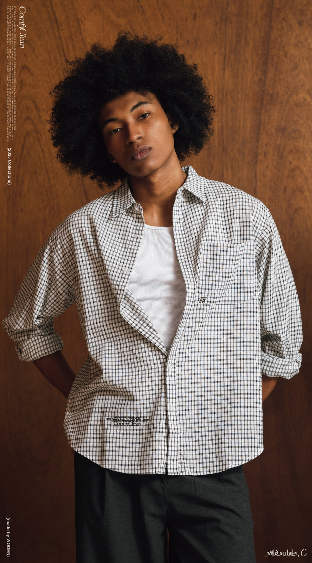 Double.C 2025 Fall & Winter Clean Plaid Shirt