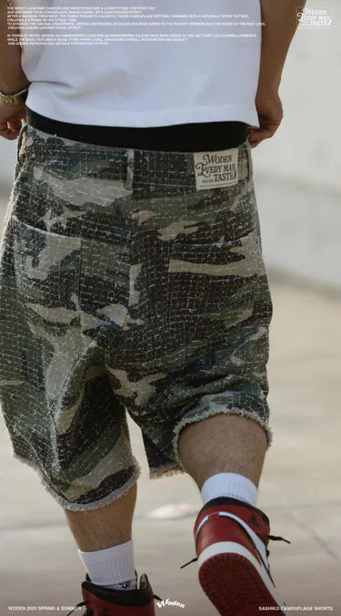 WODEN 2025 Spring & Summer 031 Sashiko Camouflage Shorts