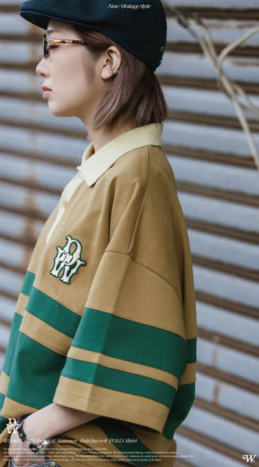 WODEN 2025 Spring & Summer 037 Patchwork POLO Shirt
