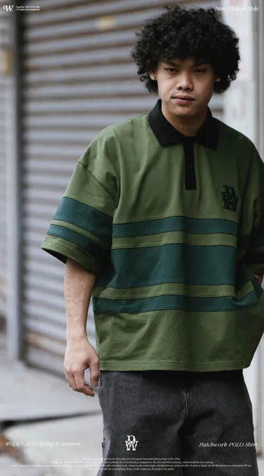 WODEN 2025 Spring & Summer 037 Patchwork POLO Shirt